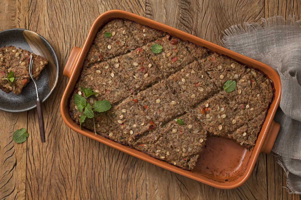 Quibe de forno fit com carne moída e aveia