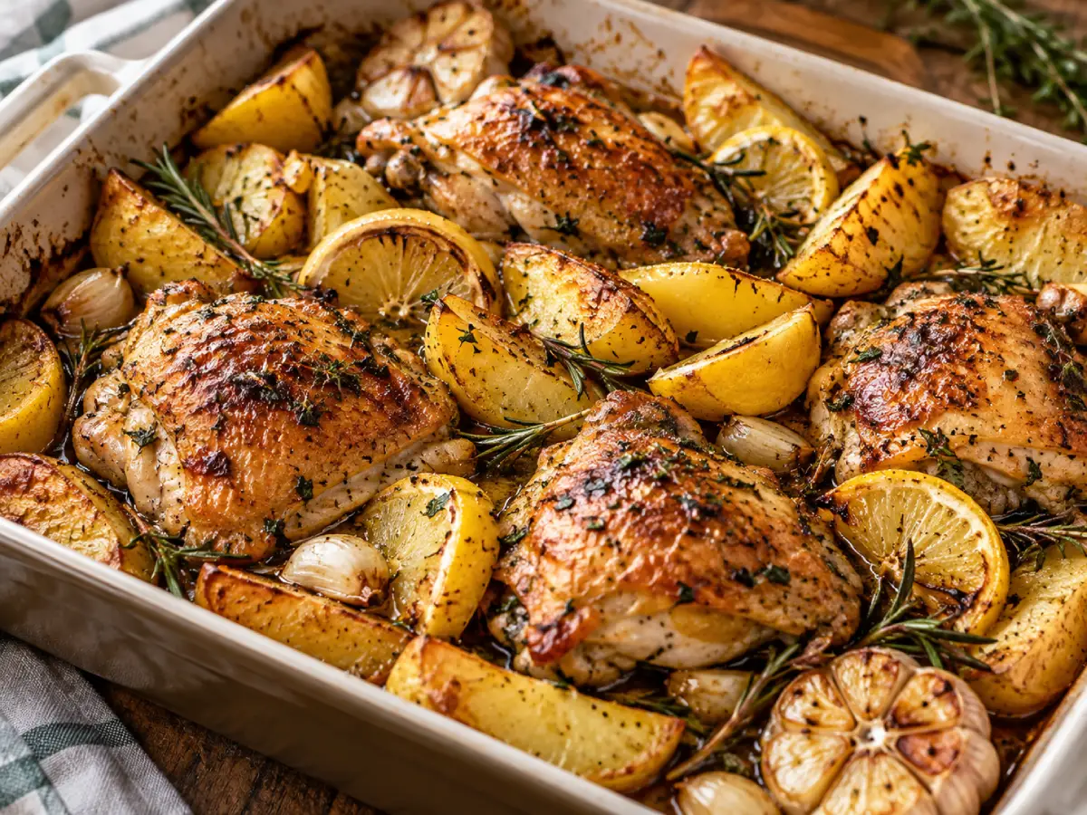 frango assado com batatas